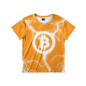 Детская футболка 3D с принтом BITCOIN в Санкт-Петербурге, 100% гипоаллергенный полиэфир | прямой крой, круглый вырез горловины, длина до линии бедер, чуть спущенное плечо, ткань немного тянется | bitcoin | btc | coin | crypto | ethereum | money | orange | биткоин | валюта | деньги | известные | криптовалюта | логотип | монета | надписи.cash | оранжевый | цвет | цифровое золото | эфир