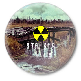 Значок с принтом S.T.A.L.K.E.R НИКИТА в Санкт-Петербурге,  металл | круглая форма, металлическая застежка в виде булавки | s.t.a.l.k.e.r. | stalker | никита | припять | сталкер | чернобыль