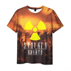 Мужская футболка 3D с принтом S.T.A.L.K.E.R Никита в Санкт-Петербурге, 100% полиэфир | прямой крой, круглый вырез горловины, длина до линии бедер | s.t.a.l.k.e.r. | stalker | никита | припять | сталкер | чернобыль