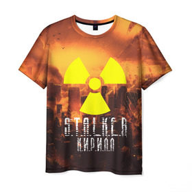 Мужская футболка 3D с принтом S.T.A.L.K.E.R Кирилл в Санкт-Петербурге, 100% полиэфир | прямой крой, круглый вырез горловины, длина до линии бедер | s.t.a.l.k.e.r. | stalker | кирилл | припять | сталкер | чернобыль