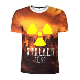 Мужская футболка 3D спортивная с принтом S.T.A.L.K.E.R Леха в Санкт-Петербурге, 100% полиэстер с улучшенными характеристиками | приталенный силуэт, круглая горловина, широкие плечи, сужается к линии бедра | леха | радиация | сталкер