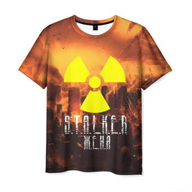 Мужская футболка 3D с принтом S.T.A.L.K.E.R Женя в Санкт-Петербурге, 100% полиэфир | прямой крой, круглый вырез горловины, длина до линии бедер | s.t.a.l.k.e.r. | stalker | женя | припять | сталкер | чернобыль