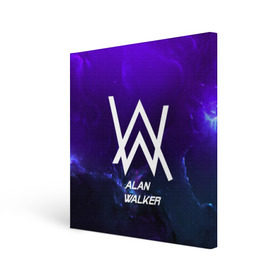 Холст квадратный с принтом Alan Walker SPACE COLLECTION в Санкт-Петербурге, 100% ПВХ |  | alan walker | club | music | абстракция | клубная музыка | космос | краски | музыка