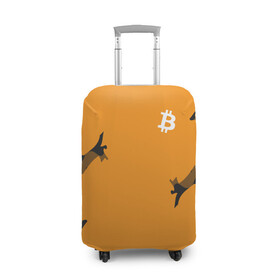 Чехол для чемодана 3D с принтом БИТКОИН | BITCOIN в Санкт-Петербурге, 86% полиэфир, 14% спандекс | двустороннее нанесение принта, прорези для ручек и колес | bitcoin | btc | crypto | биткоин | валюта | деньги | криптовалюта | цифровое золото