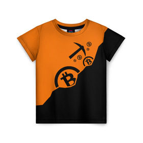Детская футболка 3D с принтом BITCOIN MINER в Санкт-Петербурге, 100% гипоаллергенный полиэфир | прямой крой, круглый вырез горловины, длина до линии бедер, чуть спущенное плечо, ткань немного тянется | bitcoin | btc | crypto | miner | mining | биткоин | валюта | деньги | криптовалюта | майнинг | цифровое золото