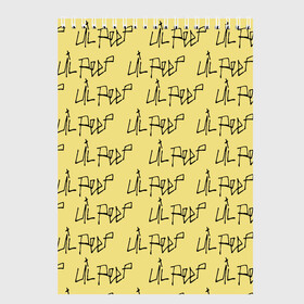Скетчбук с принтом LiL PEEP Pattern в Санкт-Петербурге, 100% бумага
 | 48 листов, плотность листов — 100 г/м2, плотность картонной обложки — 250 г/м2. Листы скреплены сверху удобной пружинной спиралью | band | cry baby | emo | lil peep | music | musician | rap | swag | логотип | музыка | музыкант | нытик. | рэп | сваг | эмо