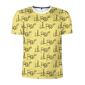 Мужская футболка 3D спортивная с принтом LiL PEEP Pattern в Санкт-Петербурге, 100% полиэстер с улучшенными характеристиками | приталенный силуэт, круглая горловина, широкие плечи, сужается к линии бедра | band | cry baby | emo | lil peep | music | musician | rap | swag | логотип | музыка | музыкант | нытик. | рэп | сваг | эмо