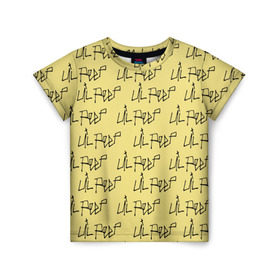 Детская футболка 3D с принтом LiL PEEP Pattern в Санкт-Петербурге, 100% гипоаллергенный полиэфир | прямой крой, круглый вырез горловины, длина до линии бедер, чуть спущенное плечо, ткань немного тянется | band | cry baby | emo | lil peep | music | musician | rap | swag | логотип | музыка | музыкант | нытик. | рэп | сваг | эмо