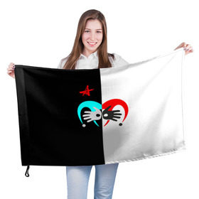 Флаг 3D с принтом Алиса в Санкт-Петербурге, 100% полиэстер | плотность ткани — 95 г/м2, размер — 67 х 109 см. Принт наносится с одной стороны | бэнд | метал | панк | постпанк | рок группа | ссср | хард | хеви