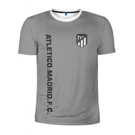Мужская футболка 3D спортивная с принтом Atletico Madrid 2018 Vintage в Санкт-Петербурге, 100% полиэстер с улучшенными характеристиками | приталенный силуэт, круглая горловина, широкие плечи, сужается к линии бедра | Тематика изображения на принте: 