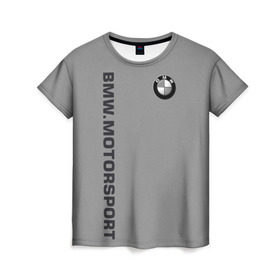 Женская футболка 3D с принтом BMW Vintage в Санкт-Петербурге, 100% полиэфир ( синтетическое хлопкоподобное полотно) | прямой крой, круглый вырез горловины, длина до линии бедер | bmw | автомобиль | автомобильные | бмв | машины