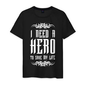 Мужская футболка хлопок с принтом I need a Hero в Санкт-Петербурге, 100% хлопок | прямой крой, круглый вырез горловины, длина до линии бедер, слегка спущенное плечо. | awake | hero | monster | skillet | джон купер | кори купер | рок
