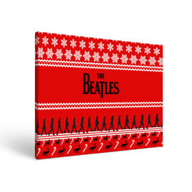 Холст прямоугольный с принтом Праздничный The Beatles в Санкт-Петербурге, 100% ПВХ |  | beatles | the beatles | бител | битлз | битлс | битлы | группа | джон леннон | джордж харрисон | жуки | знак | красный | ливерпульская четвёрка | мерсибит | надпись | новогодний | новый год | пол маккартни | поп