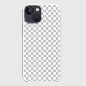 Чехол для iPhone 13 mini с принтом Прозрачность в Санкт-Петербурге,  |  | opacity | photoshop | transparent | белый | дизайнер | квадратики | клетки | паттрен | прозрачный | серый | фотошоп