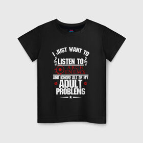 Детская футболка хлопок с принтом Keep calm and listen Arch Enemy в Санкт-Петербурге, 100% хлопок | круглый вырез горловины, полуприлегающий силуэт, длина до линии бедер | arch enemy | арх | архэнеми | арч | арчэнеми | энеми