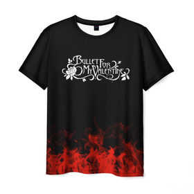 Мужская футболка 3D с принтом Bullet for my Valentine в Санкт-Петербурге, 100% полиэфир | прямой крой, круглый вырез горловины, длина до линии бедер | band | bullet for my valentine | metal | music | rock | атрибутика | группа | метал | музыка | рок