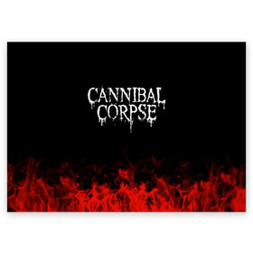 Поздравительная открытка с принтом Cannibal Corpse в Санкт-Петербурге, 100% бумага | плотность бумаги 280 г/м2, матовая, на обратной стороне линовка и место для марки
 | Тематика изображения на принте: band | cannibal corpse | metal | music | rock | атрибутика | группа | метал | музыка | рок