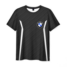 Мужская футболка 3D с принтом BMW Motorsport Carbon в Санкт-Петербурге, 100% полиэфир | прямой крой, круглый вырез горловины, длина до линии бедер | bmw | bmw motorsport | bmw performance | carbon | m | motorsport | performance | sport | бмв | карбон | моторспорт | спорт