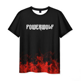 Мужская футболка 3D с принтом Powerwolf в Санкт-Петербурге, 100% полиэфир | прямой крой, круглый вырез горловины, длина до линии бедер | band | metal | music | powerwolf | rock | атрибутика | группа | метал | музыка | рок