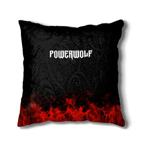 Подушка 3D с принтом Powerwolf в Санкт-Петербурге, наволочка – 100% полиэстер, наполнитель – холлофайбер (легкий наполнитель, не вызывает аллергию). | состоит из подушки и наволочки. Наволочка на молнии, легко снимается для стирки | band | metal | music | powerwolf | rock | атрибутика | группа | метал | музыка | рок