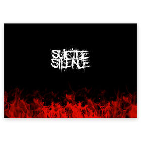 Поздравительная открытка с принтом Suicide Silence в Санкт-Петербурге, 100% бумага | плотность бумаги 280 г/м2, матовая, на обратной стороне линовка и место для марки
 | Тематика изображения на принте: band | metal | music | rock | suicide silence | атрибутика | группа | метал | музыка | рок