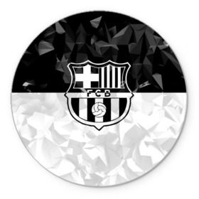 Коврик круглый с принтом FC Barca Black Collection в Санкт-Петербурге, резина и полиэстер | круглая форма, изображение наносится на всю лицевую часть | Тематика изображения на принте: fc barcelona | fcb | барселона | спорт | спортивные | футбол | футбольный клуб