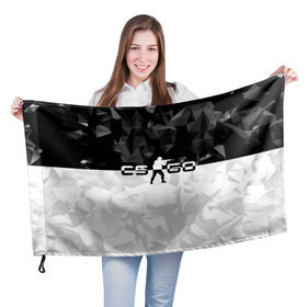 Флаг 3D с принтом CS GO Black Collection в Санкт-Петербурге, 100% полиэстер | плотность ткани — 95 г/м2, размер — 67 х 109 см. Принт наносится с одной стороны | counter strike | cs | cs go | global | go.offensive | шутер