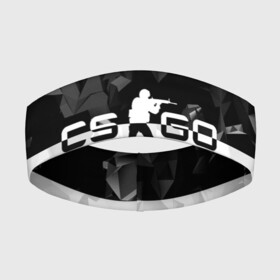 Повязка на голову 3D с принтом CS GO BLACK WHITE GEOMETRY в Санкт-Петербурге,  |  | counter strike | cs | cs go | global | go.offensive | шутер