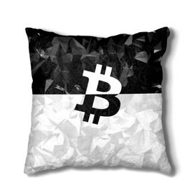 Подушка 3D с принтом BITCOIN Black Collection в Санкт-Петербурге, наволочка – 100% полиэстер, наполнитель – холлофайбер (легкий наполнитель, не вызывает аллергию). | состоит из подушки и наволочки. Наволочка на молнии, легко снимается для стирки | bitcoin | btc | crypto | miner | mining | биткоин | валюта | деньги | криптовалюта | майнинг | цифровое золото