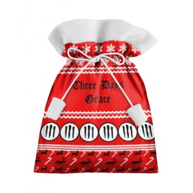 Подарочный 3D мешок с принтом Праздничный Three Days Grace в Санкт-Петербурге, 100% полиэстер | Размер: 29*39 см | Тематика изображения на принте: 
