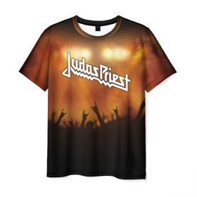 Мужская футболка 3D с принтом Judas Priest в Санкт-Петербурге, 100% полиэфир | прямой крой, круглый вырез горловины, длина до линии бедер | band | judas priest | metal | music | rock | атрибутика | метал | музыка | рок