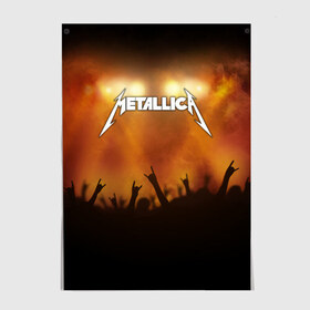Постер с принтом Metallica в Санкт-Петербурге, 100% бумага
 | бумага, плотность 150 мг. Матовая, но за счет высокого коэффициента гладкости имеет небольшой блеск и дает на свету блики, но в отличии от глянцевой бумаги не покрыта лаком | band | metal | metallica | music | rock | атрибутика | метал | музыка | рок
