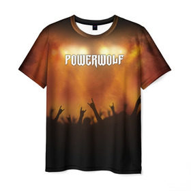 Мужская футболка 3D с принтом Powerwolf в Санкт-Петербурге, 100% полиэфир | прямой крой, круглый вырез горловины, длина до линии бедер | band | metal | music | powerwolf | rock | атрибутика | метал | музыка | рок