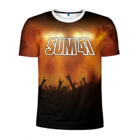 Мужская футболка 3D спортивная с принтом Sum 41 в Санкт-Петербурге, 100% полиэстер с улучшенными характеристиками | приталенный силуэт, круглая горловина, широкие плечи, сужается к линии бедра | 