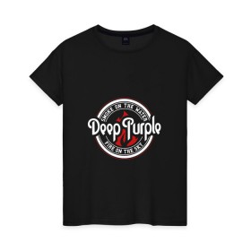 Женская футболка хлопок с принтом Deep Purple в Санкт-Петербурге, 100% хлопок | прямой крой, круглый вырез горловины, длина до линии бедер, слегка спущенное плечо | deep purple | гиллан | гловер | дееп | деп | ди | дип | диперпл | дипперпл | иэн пэйс | метал | морс | пепл | перпл | прогрессивный | психоделический | рок | хард | хардрок | хеви | хевиметал | эйри