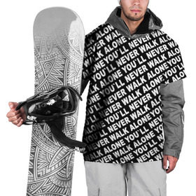 Накидка на куртку 3D с принтом YNWA ЧБ в Санкт-Петербурге, 100% полиэстер |  | Тематика изображения на принте: liverpool | you ll never walk alone | апл | ливерпуль | футбол
