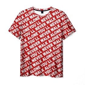 Мужская футболка 3D с принтом YNWA красный в Санкт-Петербурге, 100% полиэфир | прямой крой, круглый вырез горловины, длина до линии бедер | liverpool | ynwa | yol ll never walk alone | апл | ливерпуль | футбол