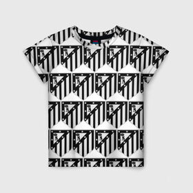 Детская футболка 3D с принтом Atletico Madrid Black&White в Санкт-Петербурге, 100% гипоаллергенный полиэфир | прямой крой, круглый вырез горловины, длина до линии бедер, чуть спущенное плечо, ткань немного тянется | атлетико мадрид | эмблема