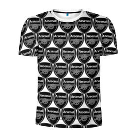 Мужская футболка 3D спортивная с принтом Arsenal Black&White в Санкт-Петербурге, 100% полиэстер с улучшенными характеристиками | приталенный силуэт, круглая горловина, широкие плечи, сужается к линии бедра | Тематика изображения на принте: 