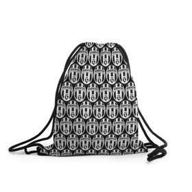 Рюкзак-мешок 3D с принтом Juventus Black&White в Санкт-Петербурге, 100% полиэстер | плотность ткани — 200 г/м2, размер — 35 х 45 см; лямки — толстые шнурки, застежка на шнуровке, без карманов и подкладки | 
