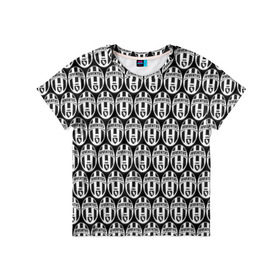 Детская футболка 3D с принтом Juventus Black&White в Санкт-Петербурге, 100% гипоаллергенный полиэфир | прямой крой, круглый вырез горловины, длина до линии бедер, чуть спущенное плечо, ткань немного тянется | 