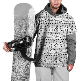Накидка на куртку 3D с принтом Нотный стан в Санкт-Петербурге, 100% полиэстер |  | бемоль | диез | до | ля | ми | ноты | октава | паттерн | ре | си | скрипичный ключ | соль | фа