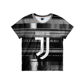 Детская футболка 3D с принтом Juventus в Санкт-Петербурге, 100% гипоаллергенный полиэфир | прямой крой, круглый вырез горловины, длина до линии бедер, чуть спущенное плечо, ткань немного тянется | 
