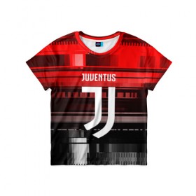 Детская футболка 3D с принтом Juventus в Санкт-Петербурге, 100% гипоаллергенный полиэфир | прямой крой, круглый вырез горловины, длина до линии бедер, чуть спущенное плечо, ткань немного тянется | football | soccer | ювентус