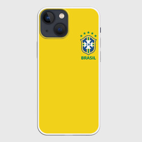 Чехол для iPhone 13 mini с принтом Бразилия, форма в Санкт-Петербурге,  |  | brazil | uniform | бразильская | конфедерация