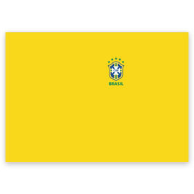 Поздравительная открытка с принтом Бразилия, форма в Санкт-Петербурге, 100% бумага | плотность бумаги 280 г/м2, матовая, на обратной стороне линовка и место для марки
 | brazil | uniform | бразильская | конфедерация