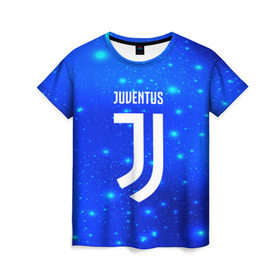 Женская футболка 3D с принтом Juventus space collection в Санкт-Петербурге, 100% полиэфир ( синтетическое хлопкоподобное полотно) | прямой крой, круглый вырез горловины, длина до линии бедер | football | soccer | ювентус