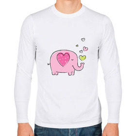 Мужской лонгслив хлопок с принтом Слоненок в Санкт-Петербурге, 100% хлопок |  | 14 | 14февраля | elephant | happy | happyvalentine | love | valentinesday | деньвсехвлюбленных | деньсвятоговалентина | любовь | мило | нежно | праздник | рисунок | сердца | сердце | слоненок