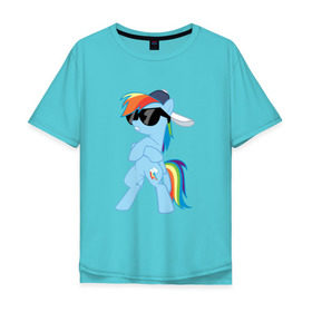 Мужская футболка хлопок Oversize с принтом Крутая пони в Санкт-Петербурге, 100% хлопок | свободный крой, круглый ворот, “спинка” длиннее передней части | my little pony | swag | арт | игра | крутая | лошадь | май литл пони | мультфильм | прикольные
