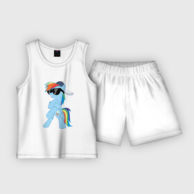 Детская пижама с шортами хлопок с принтом Крутая пони в Санкт-Петербурге,  |  | my little pony | swag | арт | игра | крутая | лошадь | май литл пони | мультфильм | прикольные